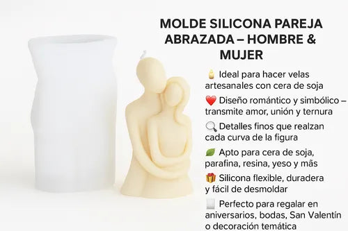 Molde Mujer Hombre Abrazados Pareja Ideal Velas Cera De Soja R-O54
