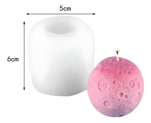 Molde De Silicona Ideal Para Velas Forma Luna Souvenirs R-057