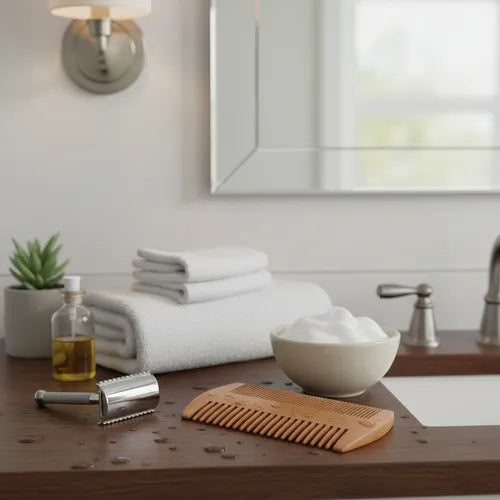 Peine De Madera Para Barba Y Pelo Doble Ideal Para Viajes