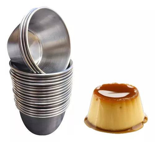 Set X6 Molde Para Flan Individual Postre De Acero Inoxidable