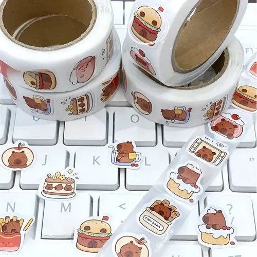 500 pegotines adhesivos tematica capibara o carpinchos souvenir regalos