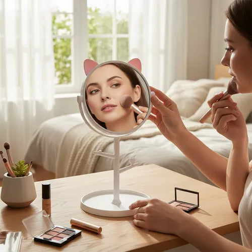 Espejo De Maquillaje Con Pie Alhajero Colgador Con Orejas FEDE ADELANTE 09