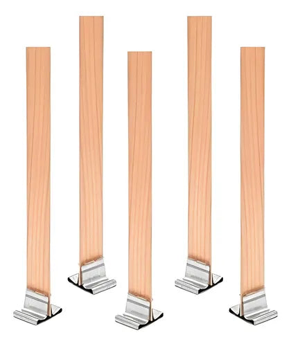 Pabilo De Madera Con Soporte De Metal Pack 10 Unidades