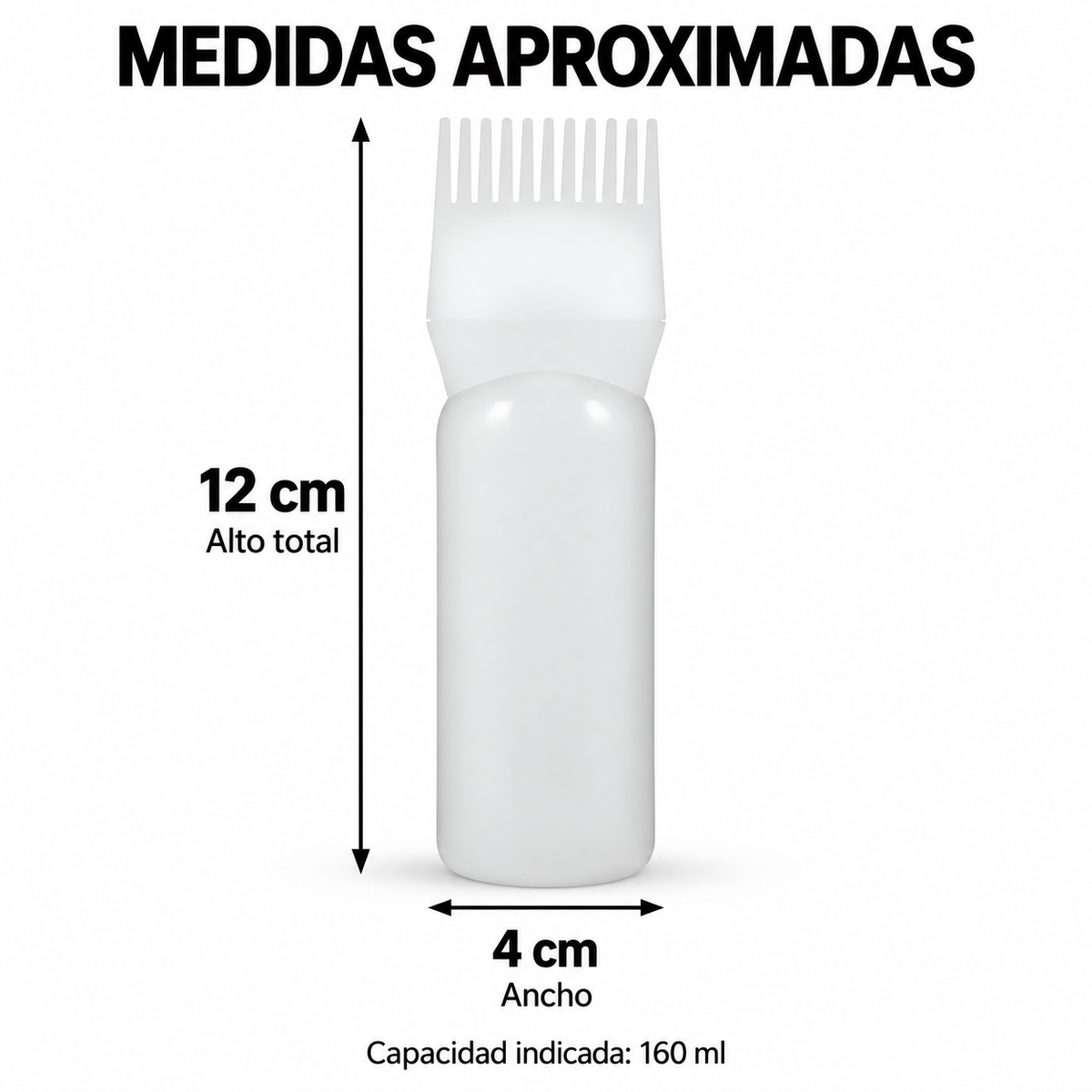 Botella Aplicadora De Shampo Tinta Cabello Con Peine 160ml FEDE-010