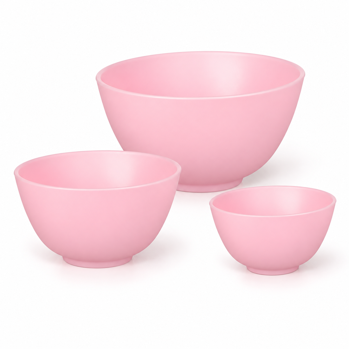 Set de 3 bowls de silicona rosados · Mezcladores FEDE-010