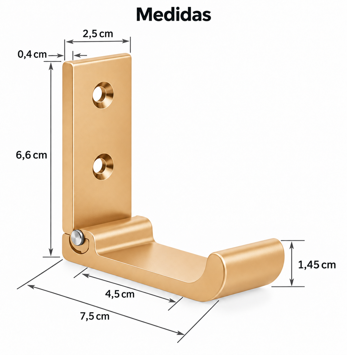 Set X2 Gancho De Pared Perchero Varios Colores Plegable DORADO