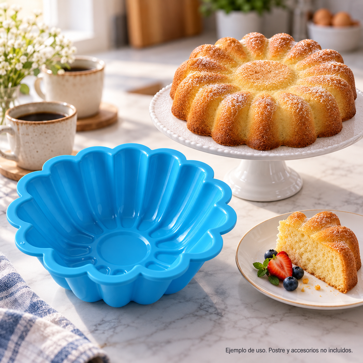 Molde Silicona Flor Grande 24,5 Cm Tortas Pasteles Postres