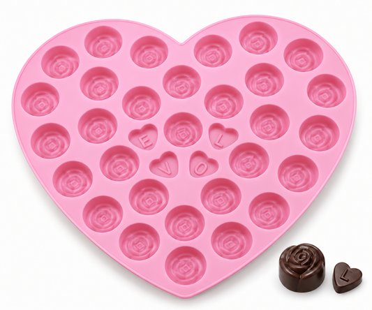 Molde de silicona LOVE · 34 cavidades para bombones y fondant