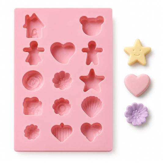 Molde de silicona para fondant · 14 formas variadas