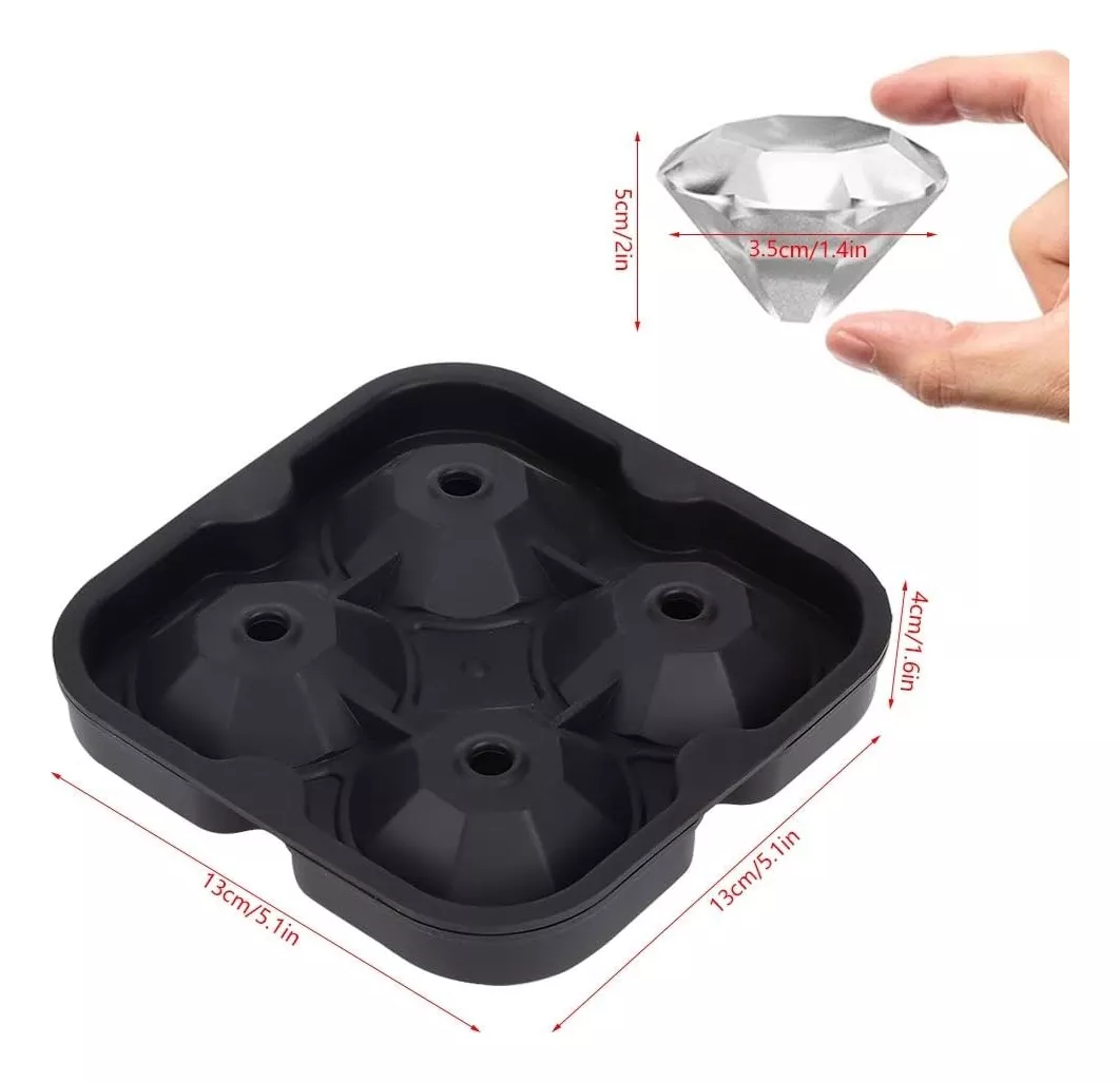 Cubetera Hielera De silicona Forma de Diamante