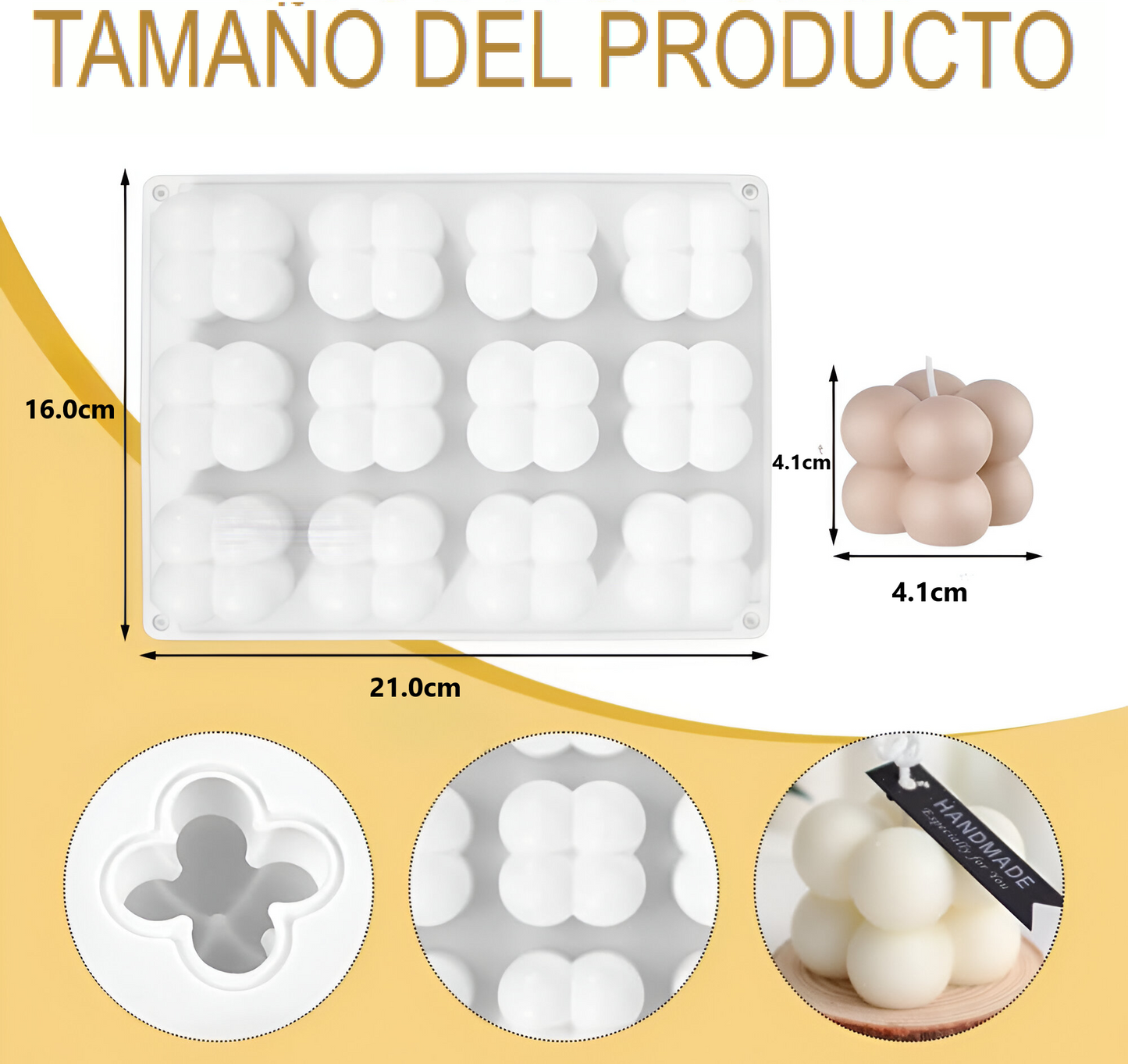 Molde Silicona Forma Cubo 3d Ideal Velas Antiadherente
