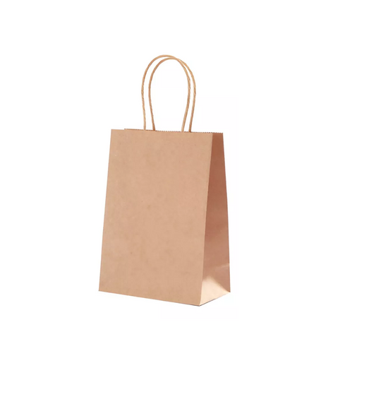 Bolsas De Papel Kraft Con Asas 33x12x26 25un Ideal Envios