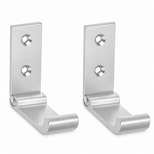 Set X2 Gancho De Pared Perchero Varios Colores Plegable PLATEADO