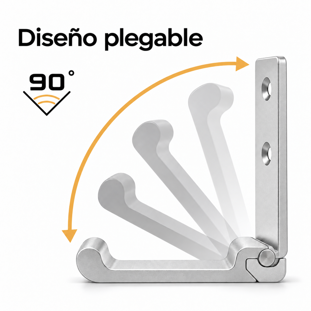Set X2 Gancho De Pared Perchero Varios Colores Plegable PLATEADO