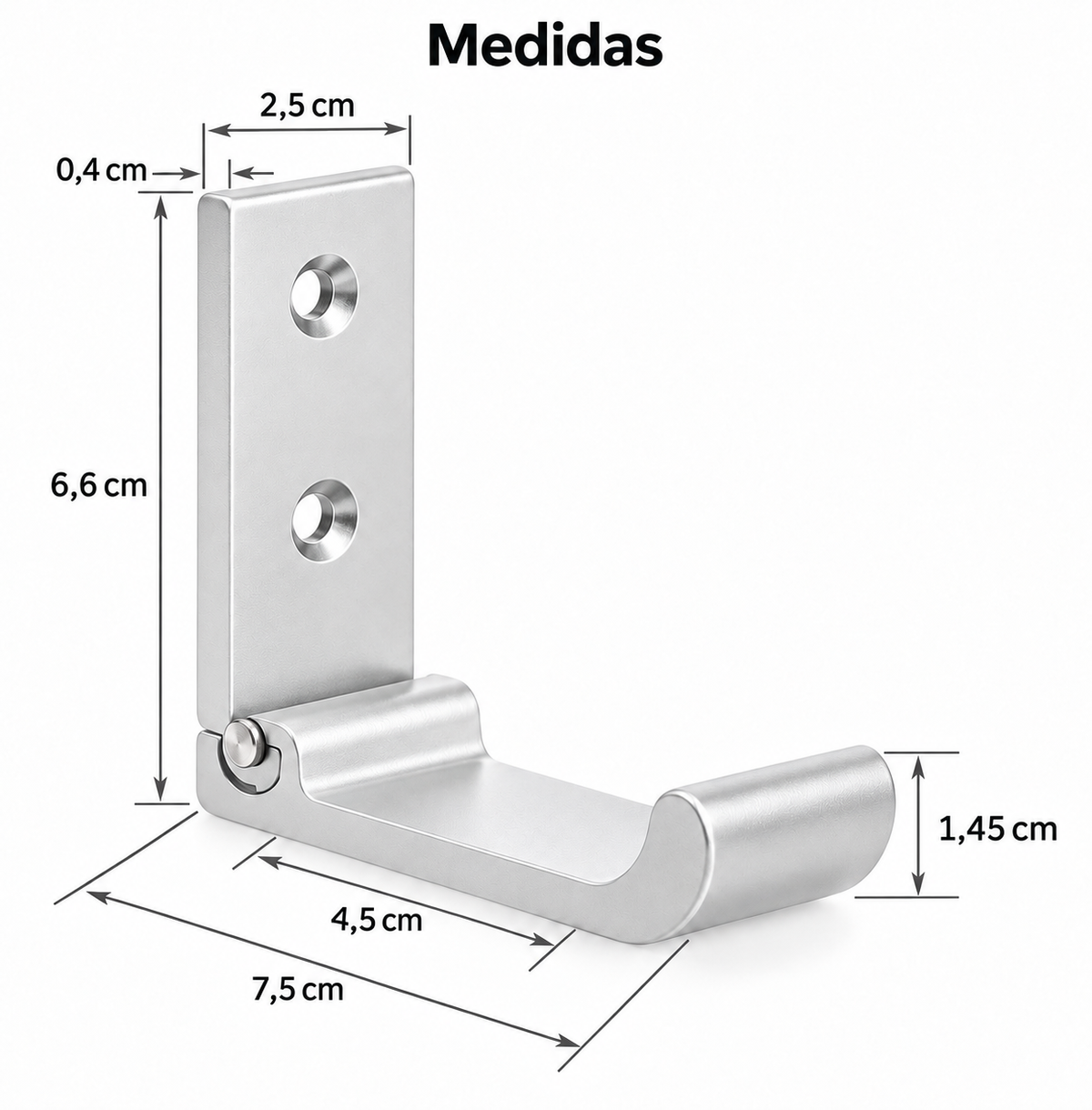 Set X2 Gancho De Pared Perchero Varios Colores Plegable PLATEADO