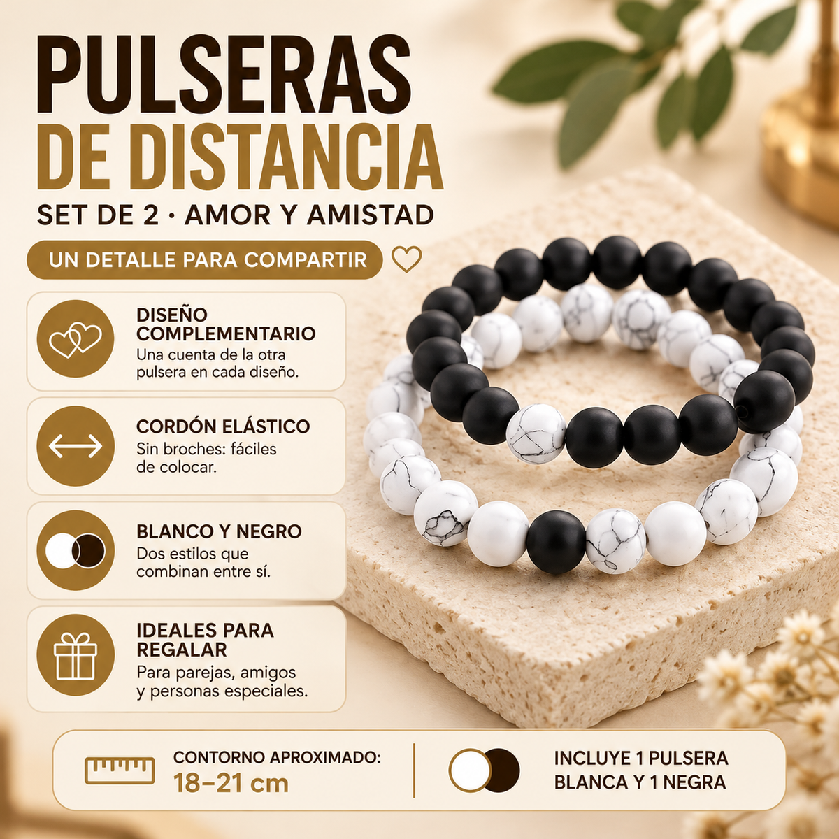 Pulsera Distancia Amistad Amor Pareja X 2 Set